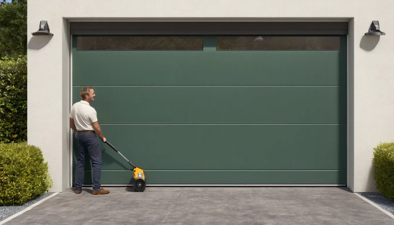 A provider checking garage door hardware in the Lancaster area